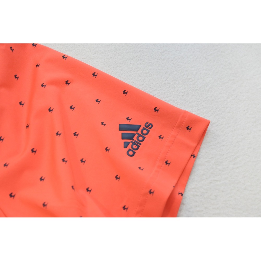 Adidas Golf Polo Men XL Orange Palm Tree Print Primegreen Performance Shirt - Picture 6 of 11